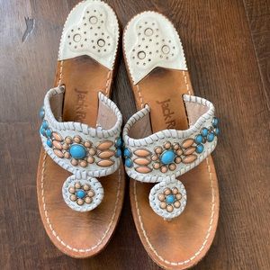 White adorned Jack Rogers sandals!